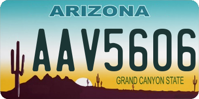 AZ license plate AAV5606