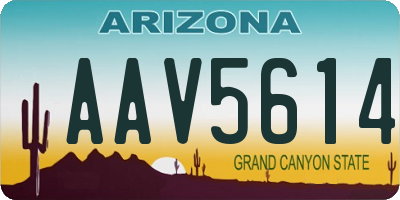 AZ license plate AAV5614