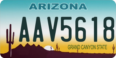 AZ license plate AAV5618