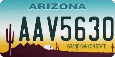 AZ license plate AAV5630