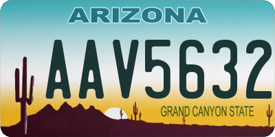 AZ license plate AAV5632