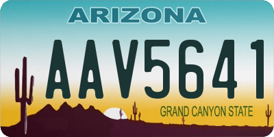 AZ license plate AAV5641