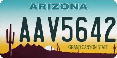 AZ license plate AAV5642