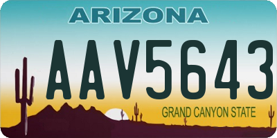 AZ license plate AAV5643