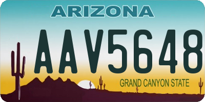 AZ license plate AAV5648