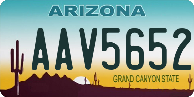 AZ license plate AAV5652