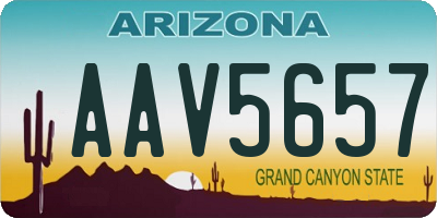 AZ license plate AAV5657