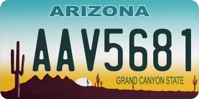 AZ license plate AAV5681