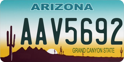 AZ license plate AAV5692