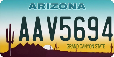 AZ license plate AAV5694