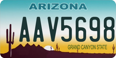 AZ license plate AAV5698