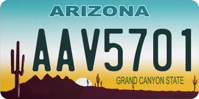 AZ license plate AAV5701