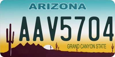 AZ license plate AAV5704