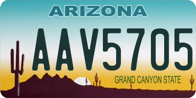 AZ license plate AAV5705