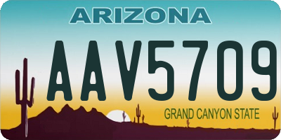 AZ license plate AAV5709