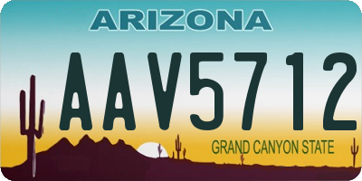 AZ license plate AAV5712