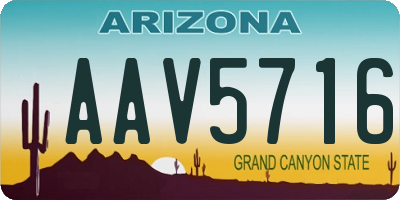 AZ license plate AAV5716