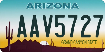 AZ license plate AAV5727