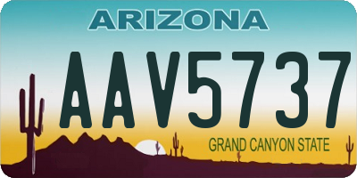 AZ license plate AAV5737