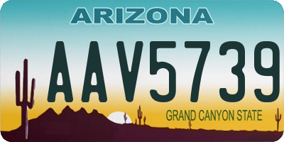 AZ license plate AAV5739