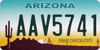 AZ license plate AAV5741