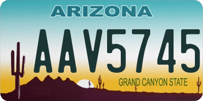 AZ license plate AAV5745