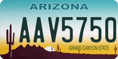 AZ license plate AAV5750