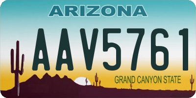 AZ license plate AAV5761