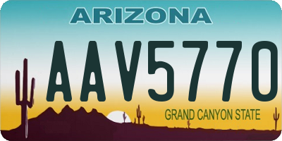 AZ license plate AAV5770