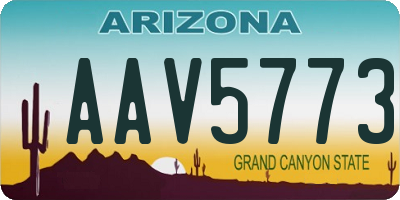 AZ license plate AAV5773