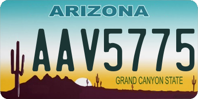 AZ license plate AAV5775