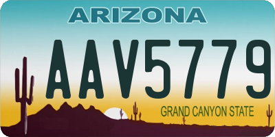 AZ license plate AAV5779