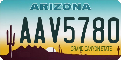 AZ license plate AAV5780