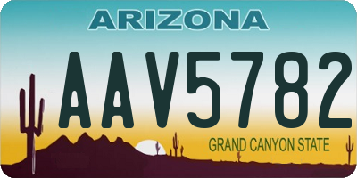 AZ license plate AAV5782