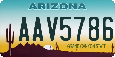 AZ license plate AAV5786