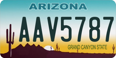 AZ license plate AAV5787