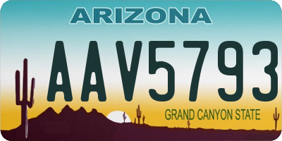 AZ license plate AAV5793