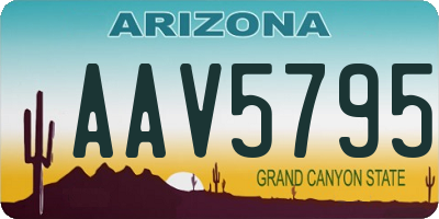 AZ license plate AAV5795