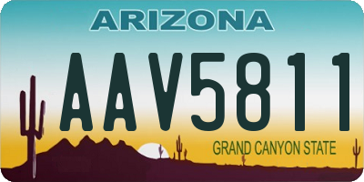 AZ license plate AAV5811