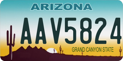 AZ license plate AAV5824
