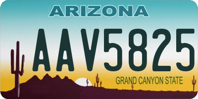AZ license plate AAV5825