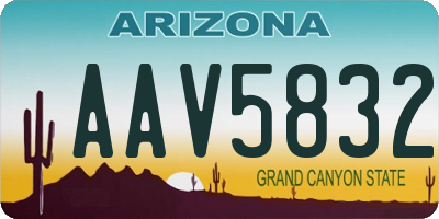 AZ license plate AAV5832