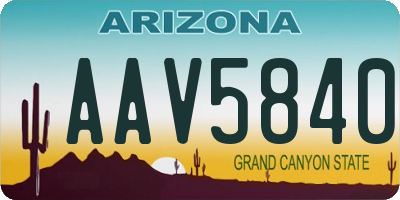 AZ license plate AAV5840