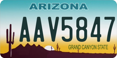 AZ license plate AAV5847