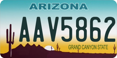 AZ license plate AAV5862