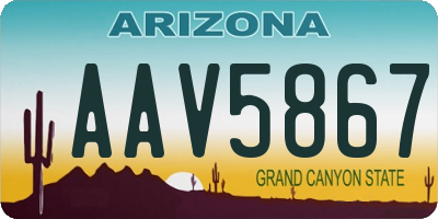 AZ license plate AAV5867