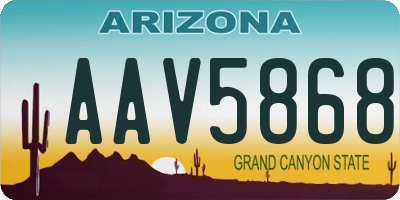 AZ license plate AAV5868