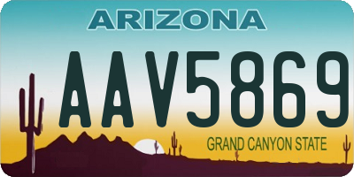 AZ license plate AAV5869
