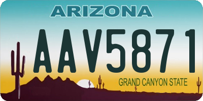 AZ license plate AAV5871