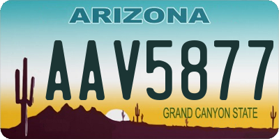 AZ license plate AAV5877